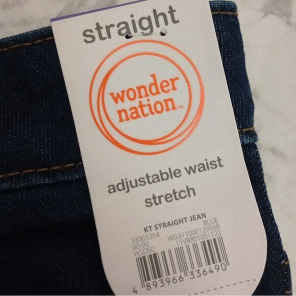 NWT Wonder Nation Dark Denim Straight Leg Adjustable Waist Size 16 - Picture 11 of 11
